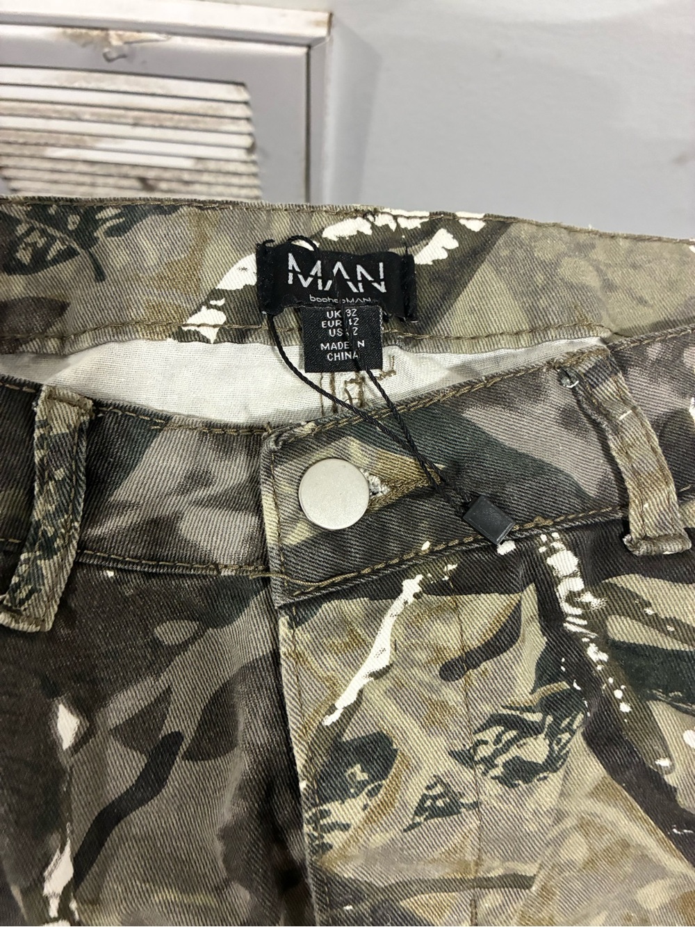 Man Camo Jeans - Green Brown Camouflage 32